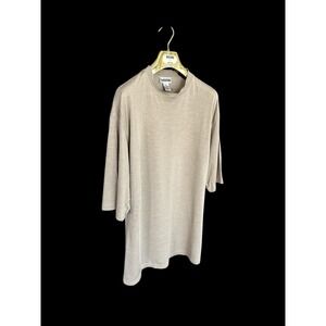 80's Vintage Visitor Silk Cashmere Tshirt Sz XXL Beige Tan Single Stitch